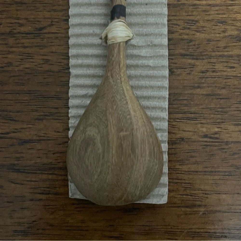 Hand carved small zebra wooden spoon.